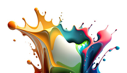 Wall Mural - colorful paint splash. rainbow colors. isolated design element on the transparent background. genera