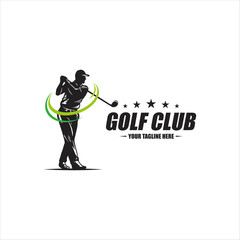 Wall Mural - Golf Logo Abstract Swing and Hit the Ball