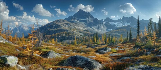 Wall Mural - Mountainous Landscape in Autumnal Hues