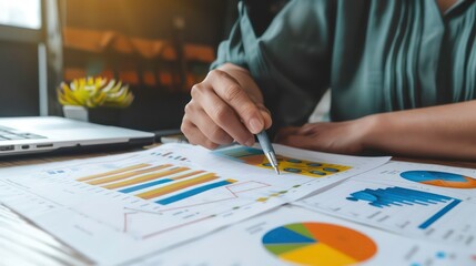 Poster - Business data analyst uses graphs metrics and KPIs to enhance organizational performance Implements financial operational sales and marketing strategies digital marketing trends. Generative AI