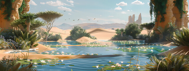 Wall Mural - Surreal Desert Oasis