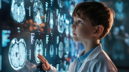 Kid envisioning a future career as a doctor, generative ai