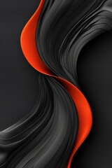 Wall Mural - Abstract Black and Orange Swirling Shapes