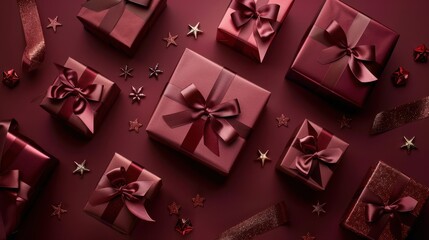 Wall Mural - The Red Gift Boxes