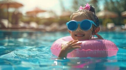 Poster - The girl with blue sunglasses