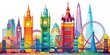 © Sujid - Abstract of iconic London landmarks in a vibrant artistic style , London, art, background,abstract, cityscape, skyline