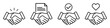 © MKInayem - handshake icon set. business agreement, friendly handshake icons. partnership deal symbol for apps, ui, website, design element. transparent vector illustration.
