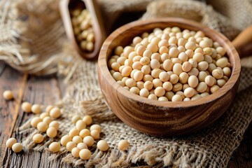 Soybean Seeds. Eat Healthy: Delicious Dishes with High Fiber Grain from Asia