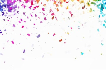 Colorful confetti falling festive decoration for party celebration illustration on white background