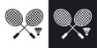 © GG - Badminton vector icon set in black color.