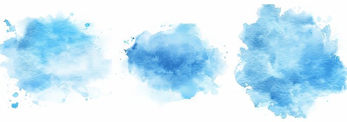 the picture features a blue watercolor cloud pattern on a white background. cyan watercolor water br