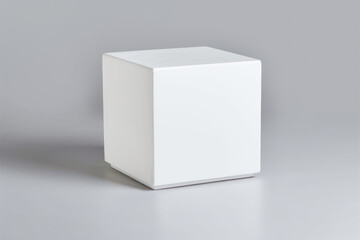 White Rectangular Cube on Light Gray Background – Clean and Modern Mockup for Product Display - Generative ai 