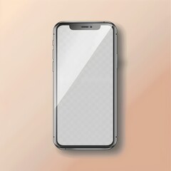 Poster - A realistic mockup of an iPhone with a blank screen, isolated on a transparent background. A mock up template for design and presentation of app icons or interfaces