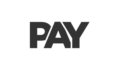 Poster - PAY logo design template with strong and modern bold text. Initial based vector logotype featuring simple and minimal typography. Trendy company identity.