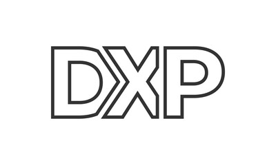 Poster - DXP logo design template with strong and modern bold text. Initial based vector logotype featuring simple and minimal typography. Trendy company identity.