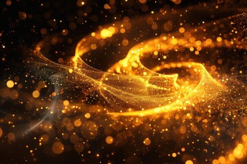 Wall Mural - a spiral of gold and black with a lot of sparkles