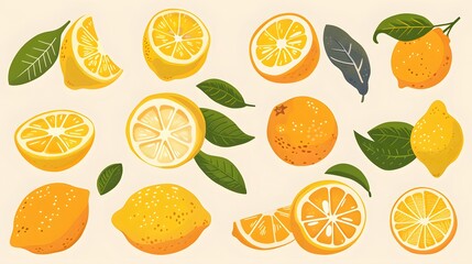 Sour Lemon Cartoon Funny Vector Illustration. 