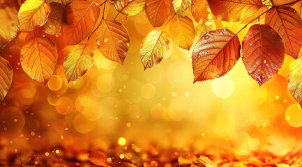 Poster - autumn leaves background
