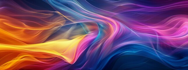 Wall Mural - Abstract Colorful Swirling Lines Digital Art Background