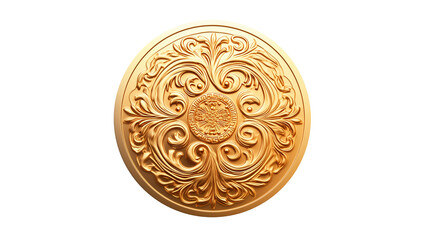 Wall Mural - golden coin cutout. isolated vintage coin on transparent background