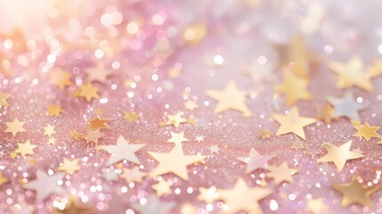 Glittery stars in soft pink and gold colors, perfect for mobile backgrounds.