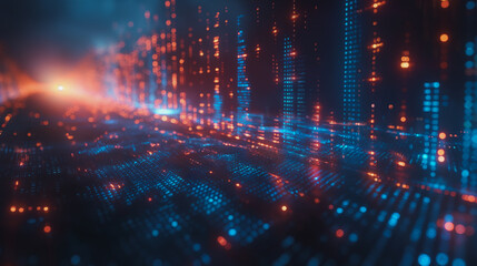 Poster - A fantastic abstract background, the Financial graph