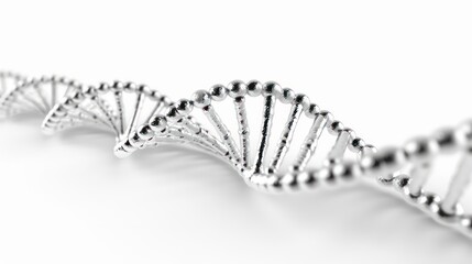 Poster - DNA helix illustrated in 3D on a white background Relevant to science education research human genome and genetic engineering Copy space image. Generative AI
