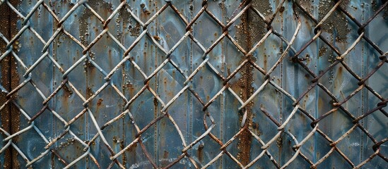 Aufkleber - Texture of a metallic fence, suitable for a copy space image.