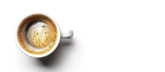Poster - Coffee cup displayed with white background for copy space image.