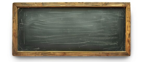 Poster - Isolated on a white background, a chalkboard with a wooden frame provides a perfect copy space image.