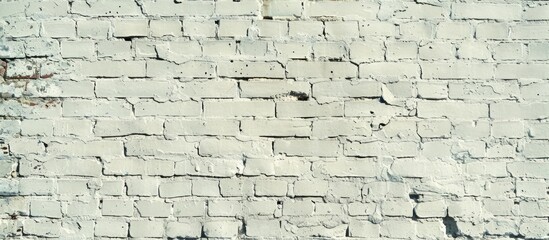 Poster - A vintage, faded white brick wall with copy space image.