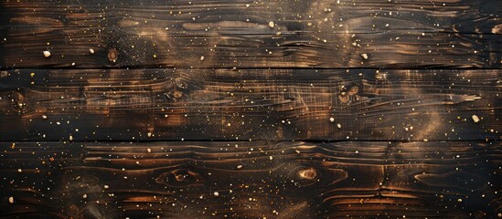 Poster - Brown wood texture with dust particles, creating an abstract wood plank background with copy space image.