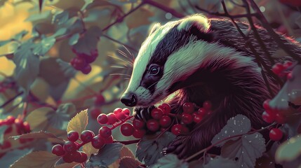 Cute badger cartoon. 