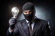 © Jason - thief steal light bulb. Plagiarism stolen idea concept