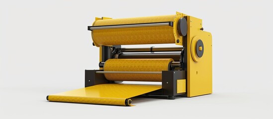 Poster - Yellow press presented in a mobile format against a white backdrop with copy space image.