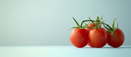 Poster - Cherry tomatoes are appetizing against a blank space in the image. Copy space image. Place for adding text and design