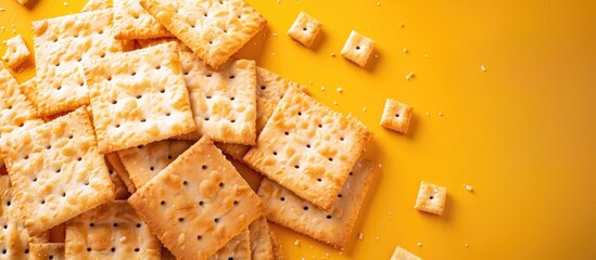 Aufkleber - Delicious crackers displayed on a bright background with copy space image.