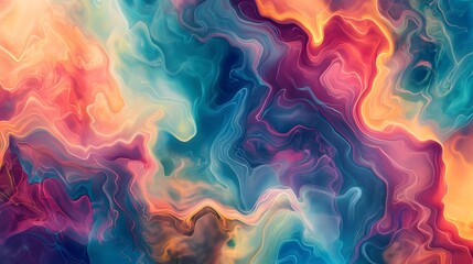 Wall Mural - 4. A series of vibrant abstract artworks produced by generative AI, showcasing diverse color palettes and complex compositions, demonstrating the artistic exploration facilitated by artificial