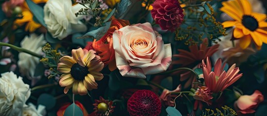 Poster - Floral arrangement with copy space image.