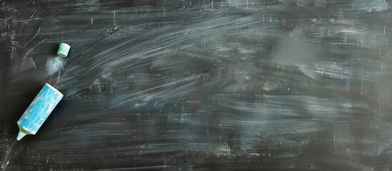 Fototapete - Chalk erased on a blackboard, leaving a clean surface with copy space image.