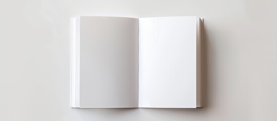 Fototapete - White background with a blank brochure for design purposes. Copy space image.