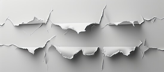 Poster - Collection of torn white paper on gray background with copy space image.