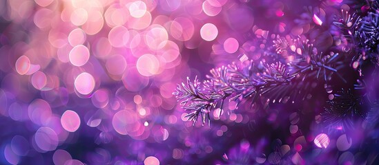 Sticker - Nature-inspired bokeh background with violet tones, perfect for copy space image.