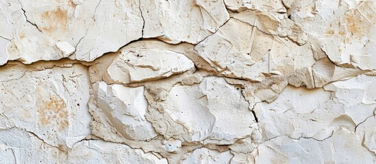 Wall Mural - Close-up view of a textured beige stone wall background with space for additional images or text.