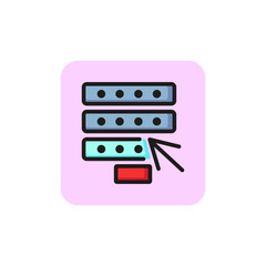 Poster - Sign up line icon. Arrow, connection, mining farm. Database concept. Vector illustration can be used for topics like server, networking, registration