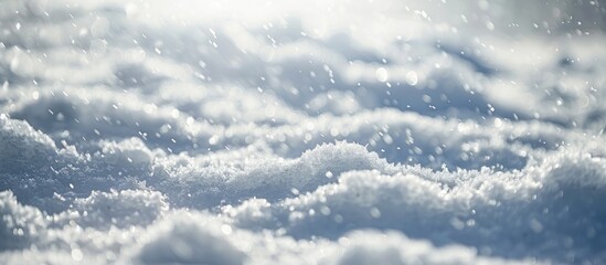 Poster - Soft focus white snow background with copy space image.