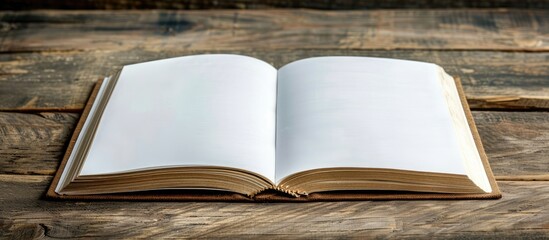 Fototapete - Office notepad book with blank white pages, suitable for adding text or drawings. Perfect for a copy space image in the workplace.