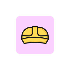 Poster - Work helmet line icon. Hardhat, safety, protection. Engineering concept. Vector illustration can be used for topics like manufacturing, construction site, factory