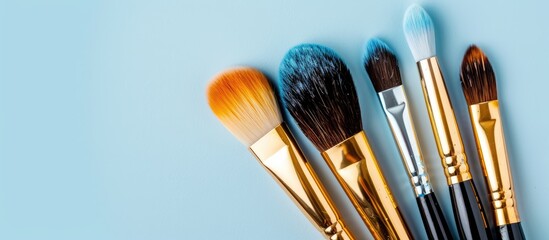 Aufkleber - Close-up of a variety of artist paintbrushes with selective focus on a copy space image.