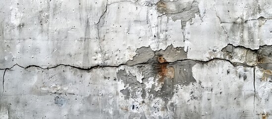 Wall Mural - A concrete wall fragment with scratches and cracks can serve as a background in a copy space image.